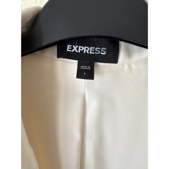 Express One Button Chic Long Off-White Blazer Size L - Picture 2 of 6